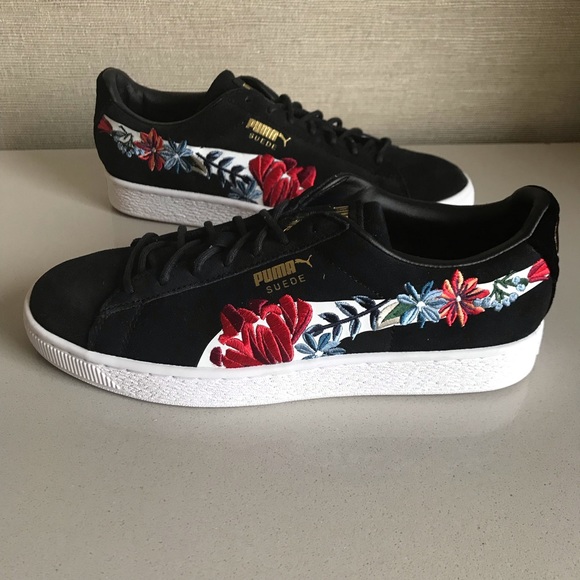 suede hyper embroidered women's sneakers